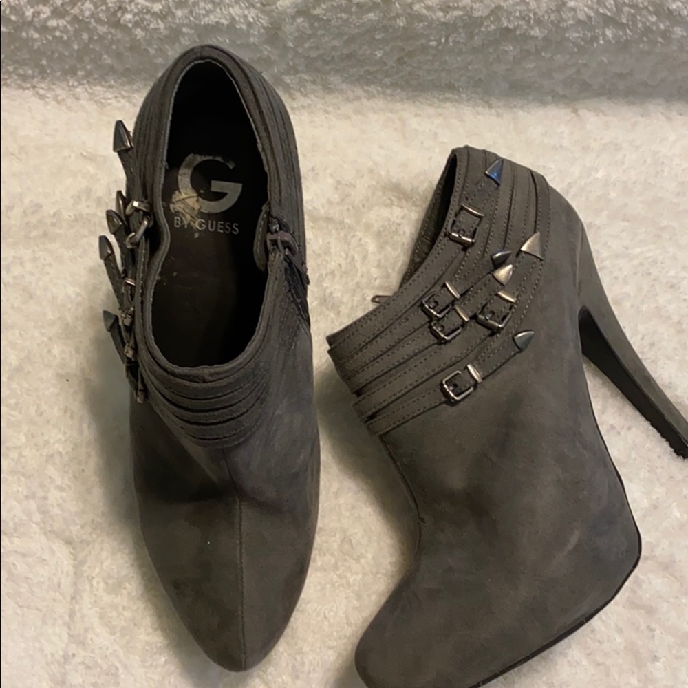 G by Guess gray ankle boots